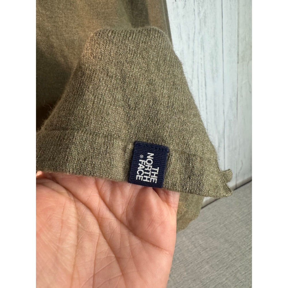 The North Face Mens Quarter Zip Sweater Olive Green Wool Blend Mock Neck Large - Picture 4 of 6